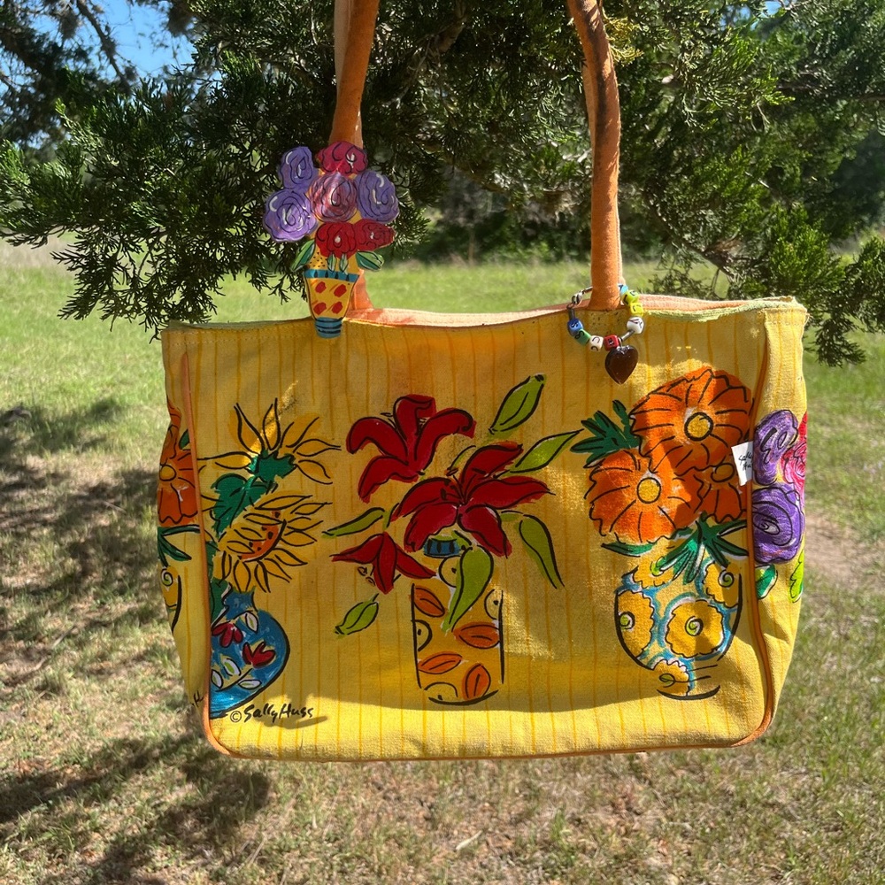 Colorful Floral Sally Huss Floral Tote Bag
